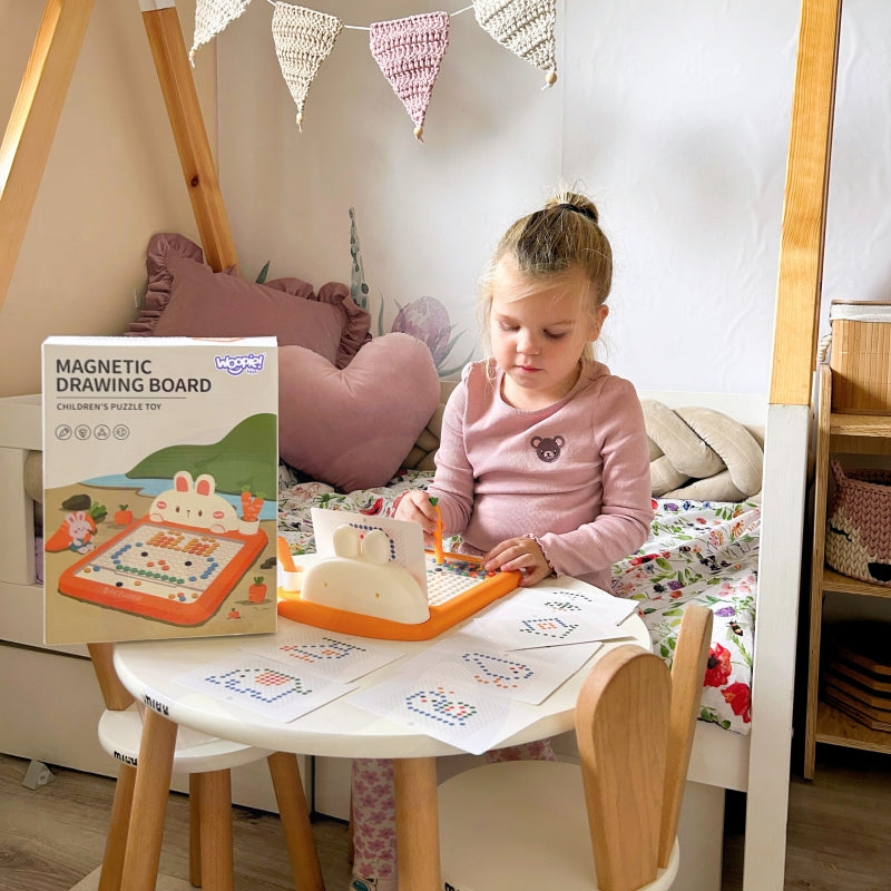 WOOPIE Magnetisch Tekentablet MagPad met  Konijn en Wortel - Montessori speelgoed