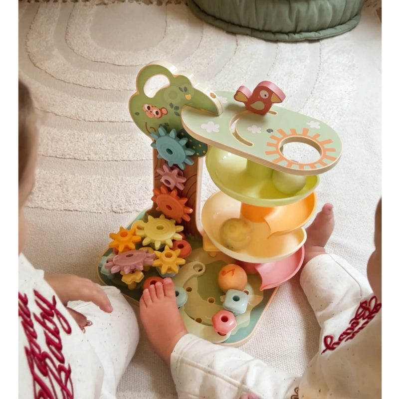 WOOPIE GREEN 4-in-1 Kogelbaan, Activiteitenboom - Montessori speelgoed - FSC gercertificeerd