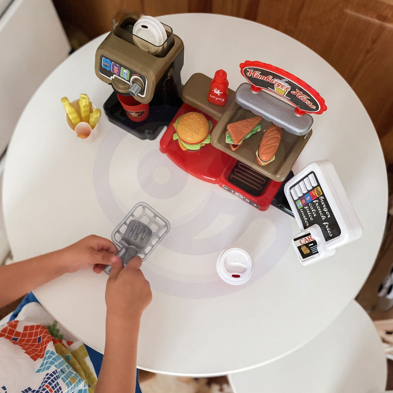 WOOPIE Speelgoed Fast Food Winkel,  Restaurant inclusief Kassa en Drankdispenser
