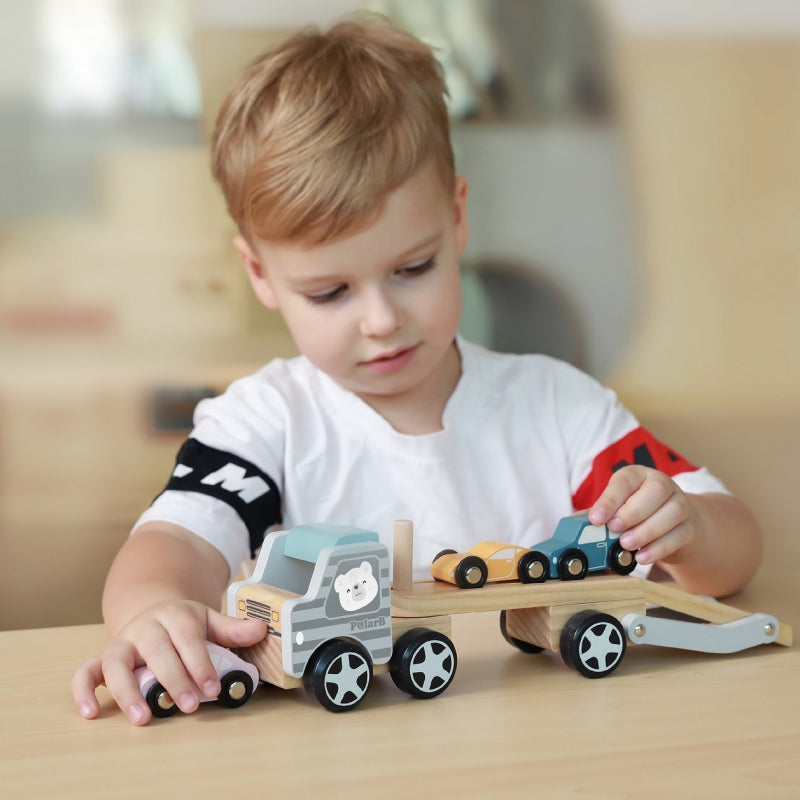 VIGA PolarB Houten Oplegger met Auto's - Montessori speelgoed