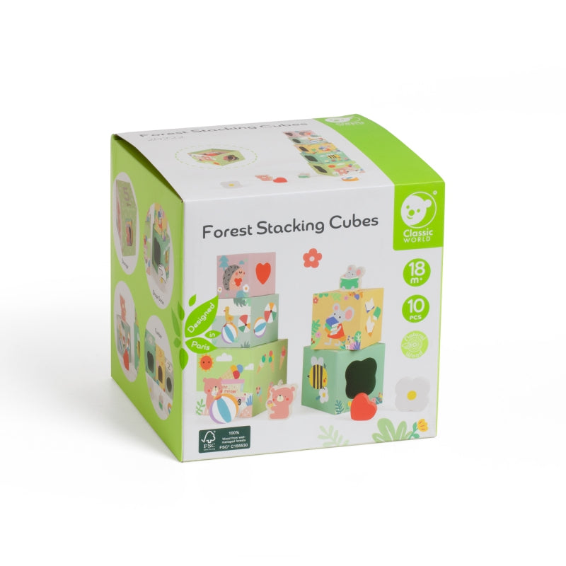 CLASSIC WORLD Bos-thema Kubusset , Puzzel Dieren, 10 stuks, voor Peuters en Baby's