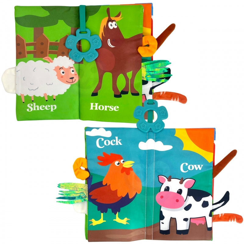WOOPIE BABY Stoffen Dierenboekje met Staartjes (Engels-talig)