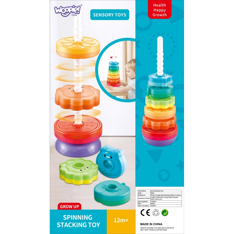 WOOPIE Educatieve Stapeltoren Draaiende Dierentoren voor Baby's & Peuters