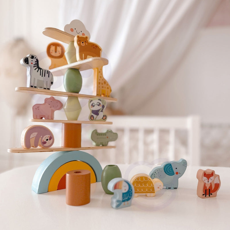 WOOPIE GREEN  Houten Dieren Balance Stapelspel - FSC gercertificeerd