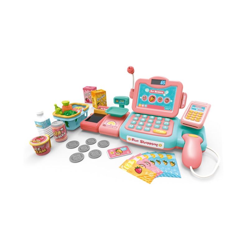 WOOPIE Speelgoedkassa voor Kinderen Incl. Scanner, Weegschaal, Microfoon en 24 Accessoires