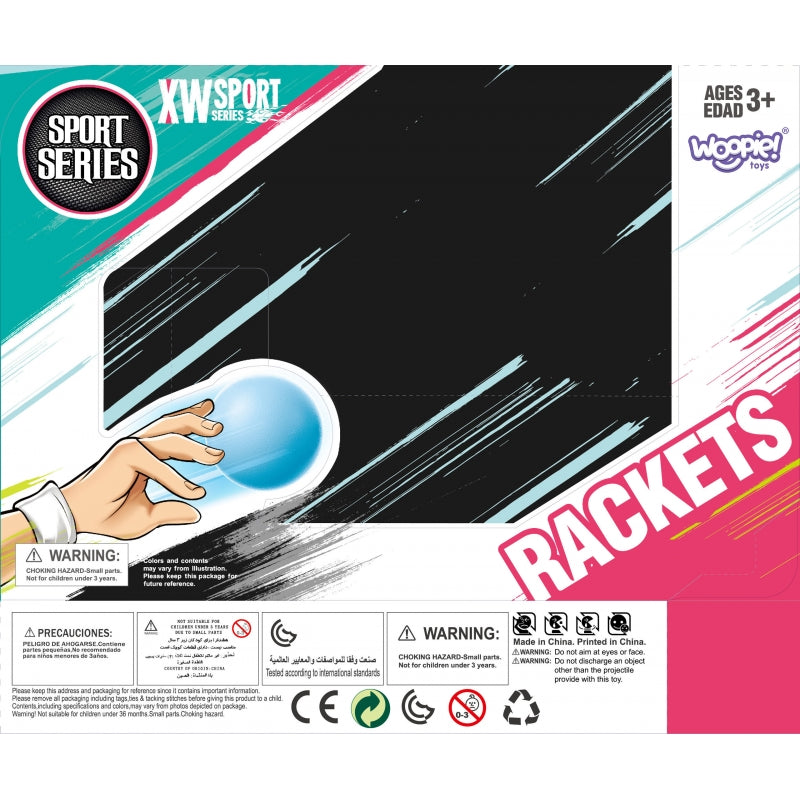 WOOPIE Behendigheidsspel CATCH BALL 2 Batjes + 2 Ballen
