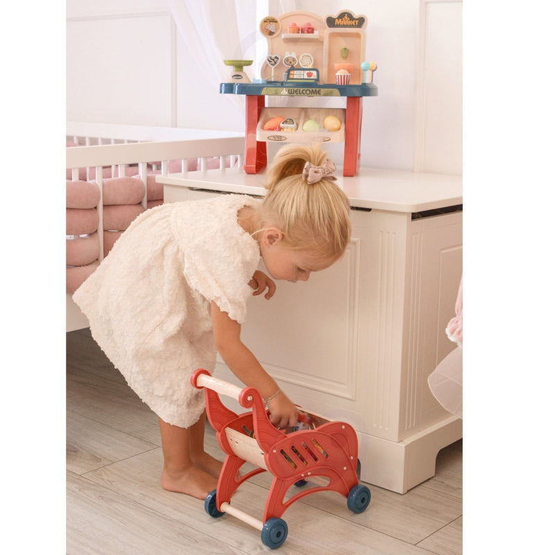 WOOPIE Speelgoed Supermarkt Winkelwagen inclusief 40 Accessoires
