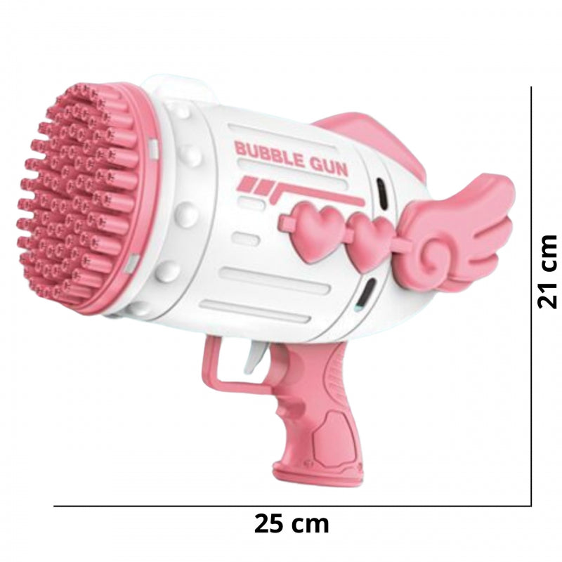 WOOPIE Bubble Gun, Bellenblaasmachine pistool met 91 Openingen, Roze