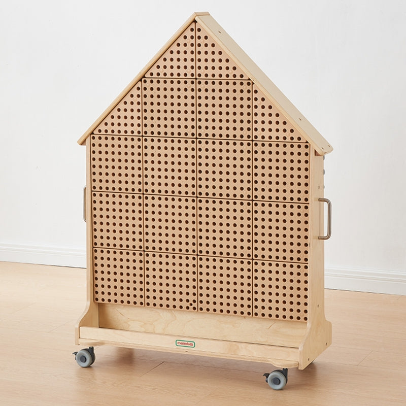 MASTERKIDZ Houten bouwstenen Bord Vrijstaand XXL in de Vorm van een Huis + Accessoires