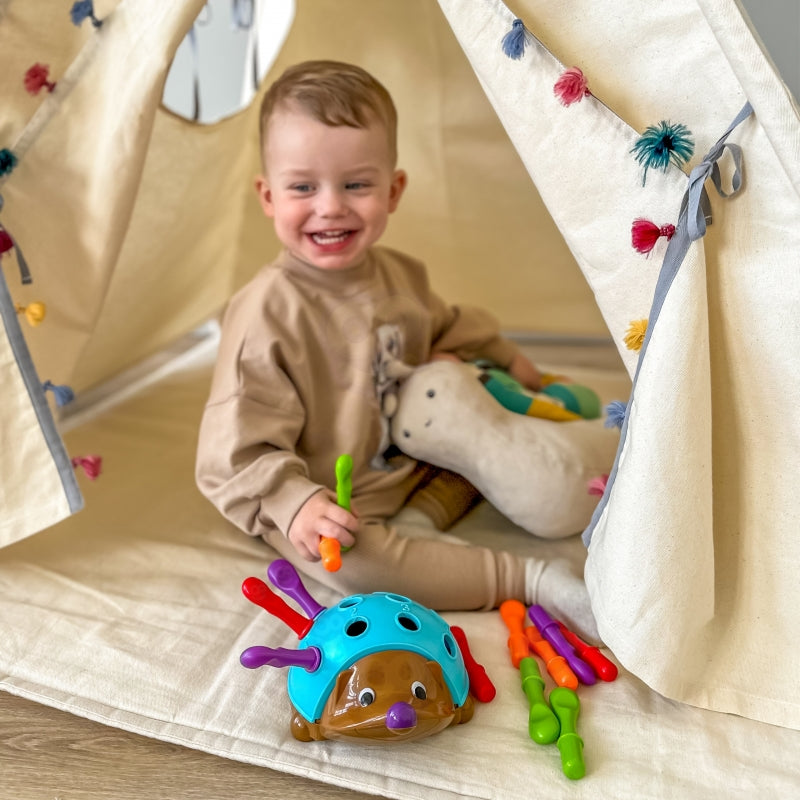 WOOPIE 4-in-1 Handvaardigheidsspel Egel – Leren van Getallen en Kleuren - Montessori Speelgoed