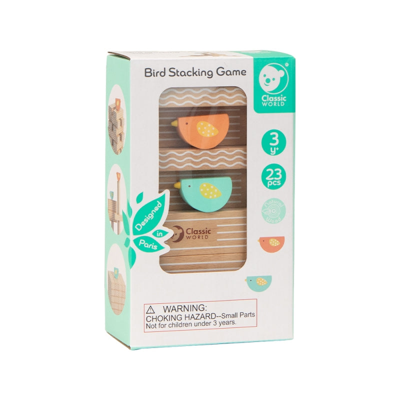 CLASSIC WORLD Vogels Blokken Stapelen Educatief Spel - 23 stuks