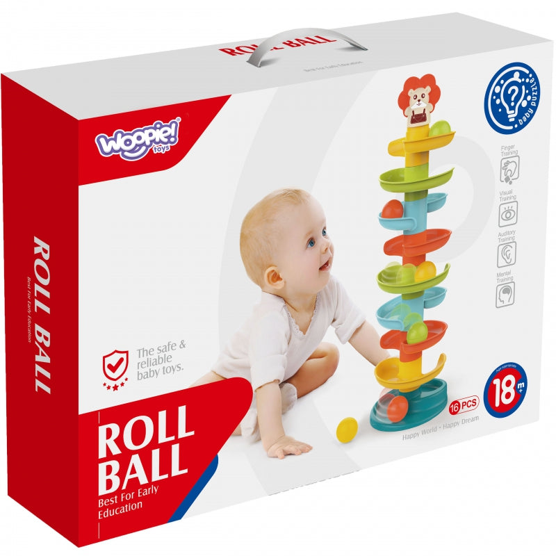 WOOPIE Spiraalbaan voor Baby met 6 ballen - Thema leeuw