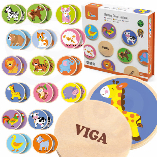 VIGA Houten Memorie Dieren, Geheugenspel