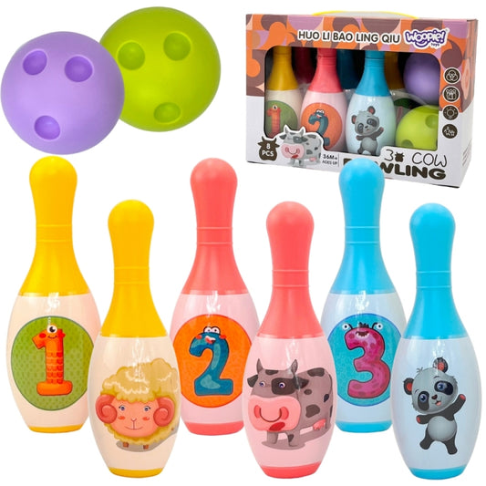WOOPIE Dieren en cijfers Bowlingspel voor kinderen - 8 stuks