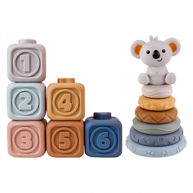 WOOPIE Educatief Setje Pyramide Sensorische Blokken Bijtspeeltje voor Baby's