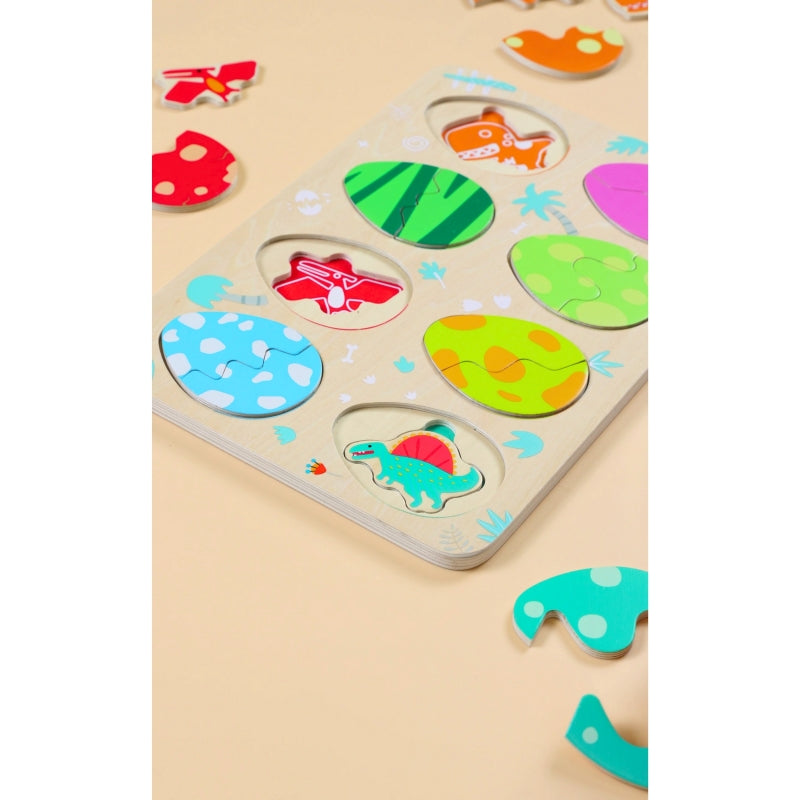 CLASSIC WORLD Dinosaurus Houten Puzzel Eiervorm