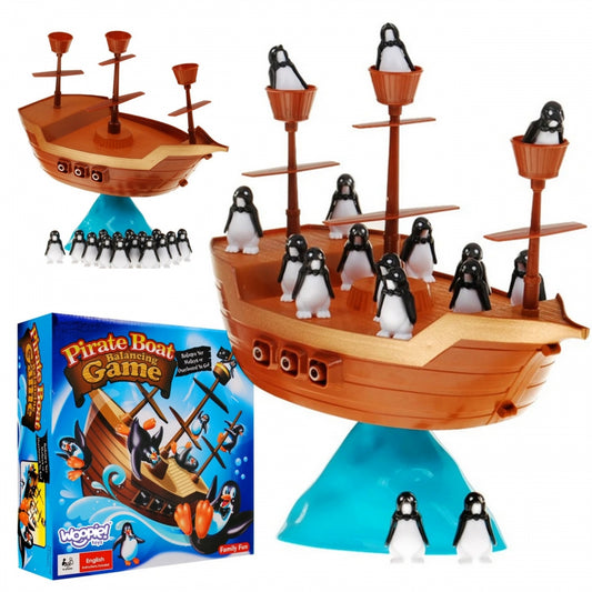 WOOPIE Piratenschip van Pinguïns spel - Balanceer de pinguïns op de Piratenschip