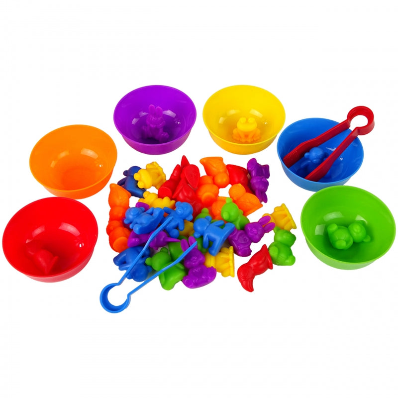 WOOPIE Educatief leer Rekenen, Tellen en Kleur sorteren Dieren  - Montessori Speelgoed 44 stuks