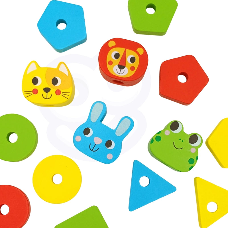 WOOPIE GREEN Puzzel Dierentoren voor kinderen 27 stuks - FSC - Montessori Speelgoed