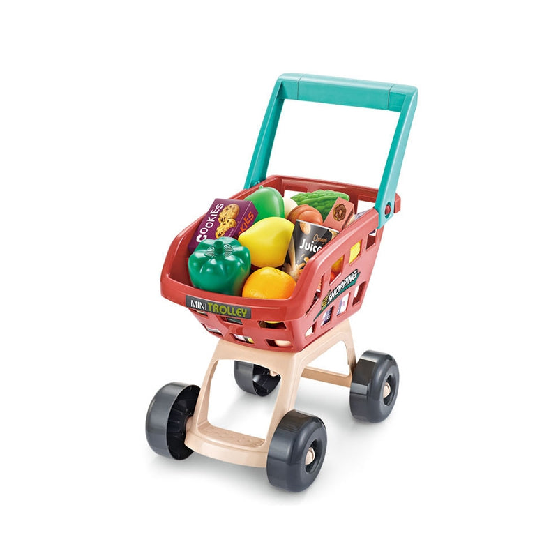 WOOPIE Speelgoed Supermarkt Speelwinkel met Winkelwagentje, Weegschaal, Kassa, Scanner + 48 Accessoires