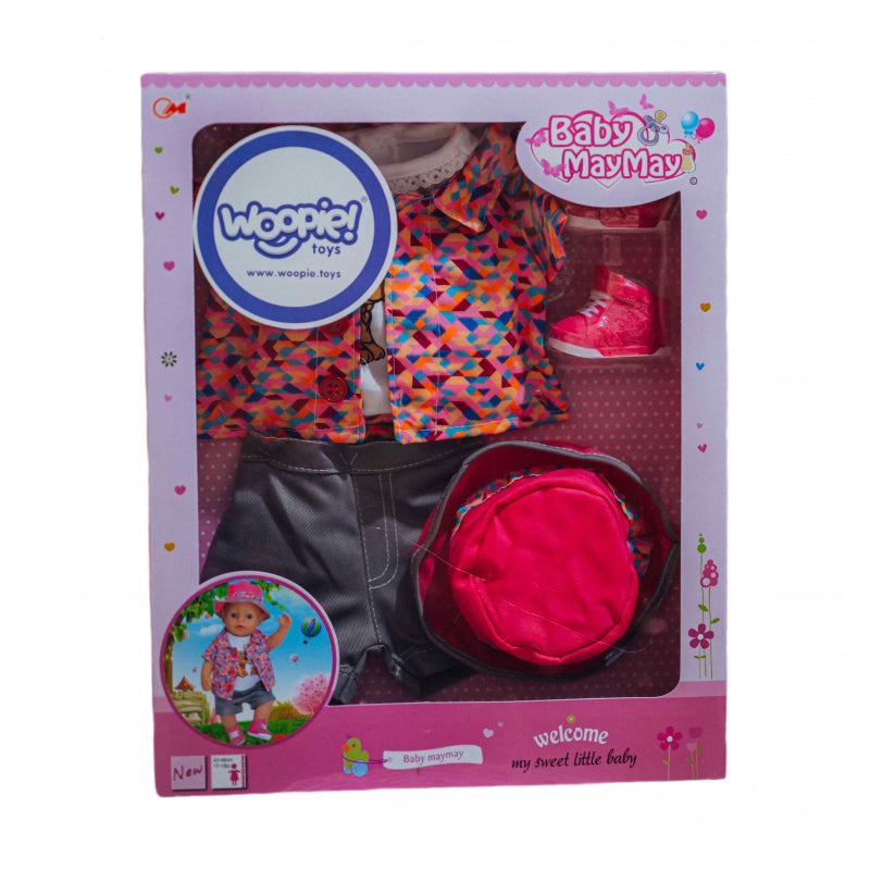 WOOPIE Kleurrijke Poppenkleding Hondenjasje Muts 43-46 cm