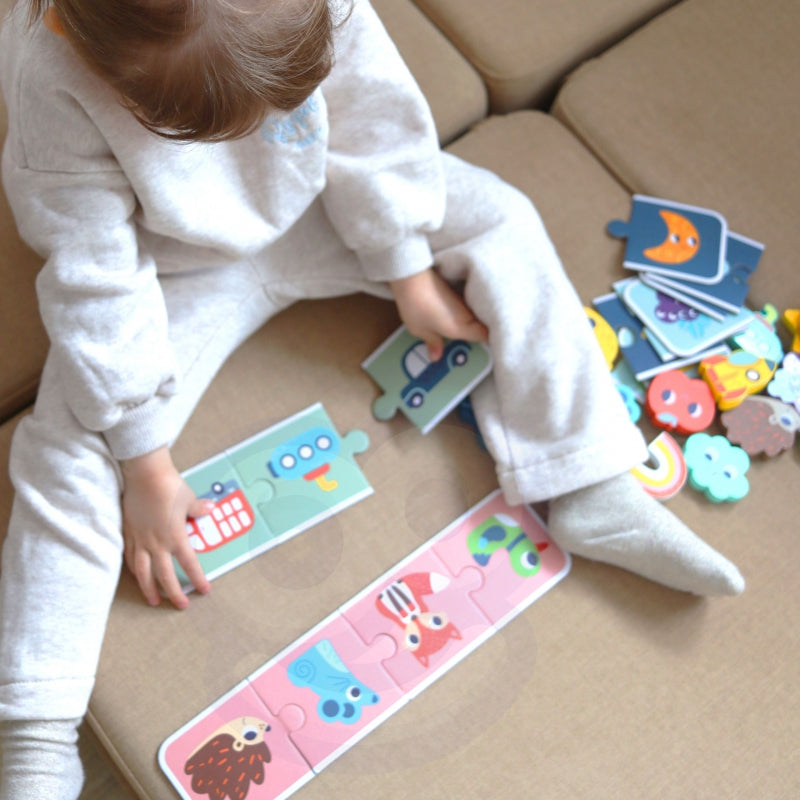 WOOPIE GREEN Sensorische Puzzel -  Memory spel met Vormen - FSC gecertificeerd