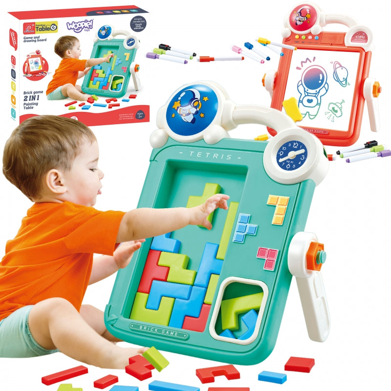WOOPIE Dubbelzijdig Tetris 2-in-1 Tekenbord - Teken- en spelbord