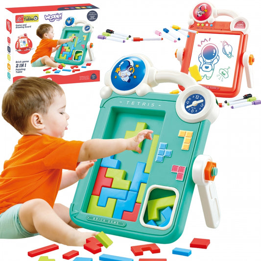 WOOPIE Dubbelzijdig Tetris 2-in-1 Tekenbord - Teken- en spelbord