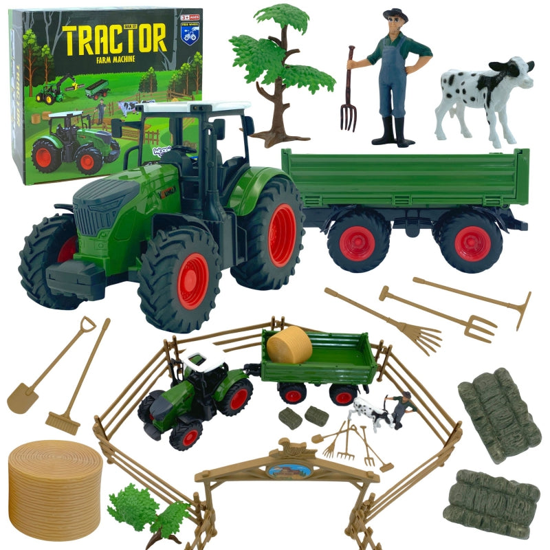 WOOPIE Speelgoed Mini Boerderij Set met Tractor, Dieren, Boerderij, Boer & Gereedschap