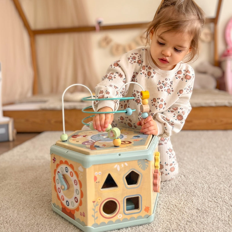 TOOKY TOY Interactieve houten zeshoekige Speelgoed doos