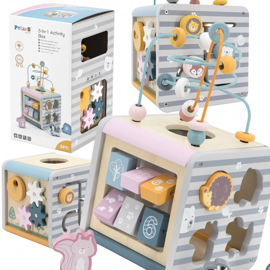VIGA PolarB Houten Activiteit Kubus voor baby's en peuters