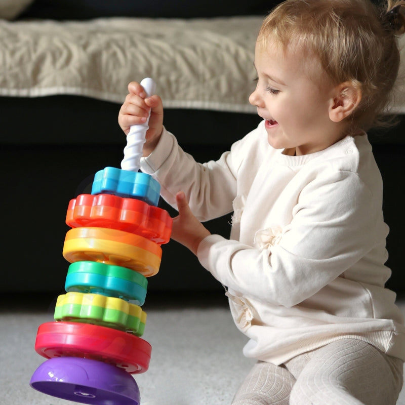 WOOPIE Educatieve Stapeltoren Draaiende Dierentoren voor Baby's & Peuters