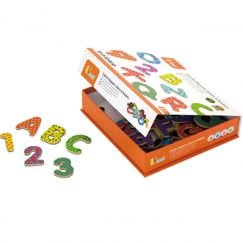 VIGA Houten Magnetisch Set Letters en Cijfers