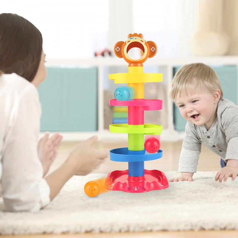 WOOPIE BABY Knikkerbaan Set Spiraal + 3 Ballen