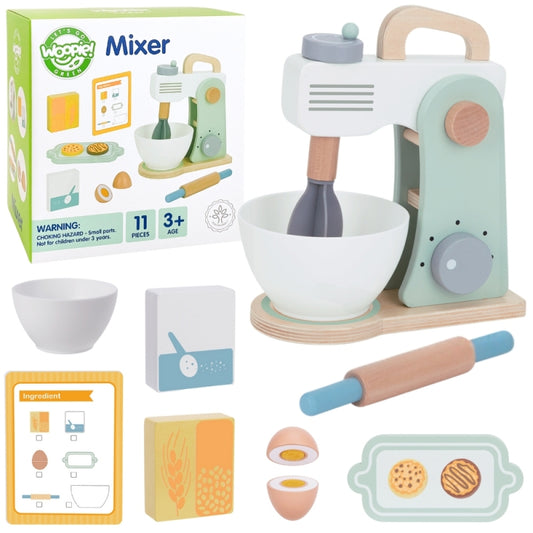 WOOPIE GREEN Houten Keukenmixer, Blender met Accessoires – 11 stuks