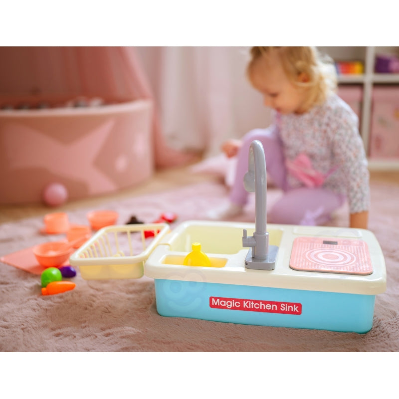 WOOPIE Speelgoed 2-in-1 Keukenspoelbak met Waterkraan - Blauw