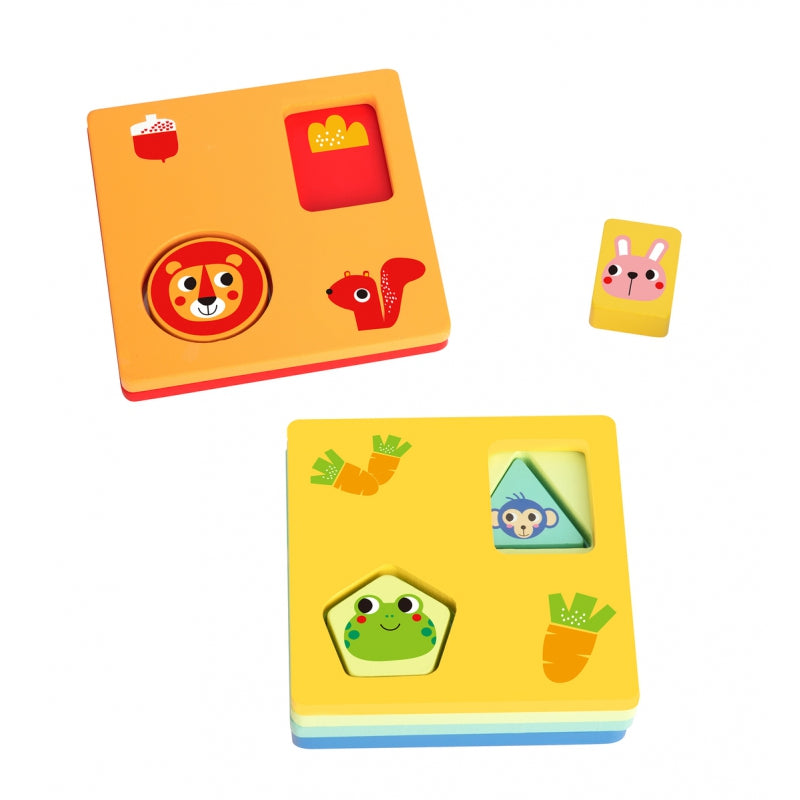 TOOKY TOY Dieren Vormen en Kleuren Puzzel - 6 Planken