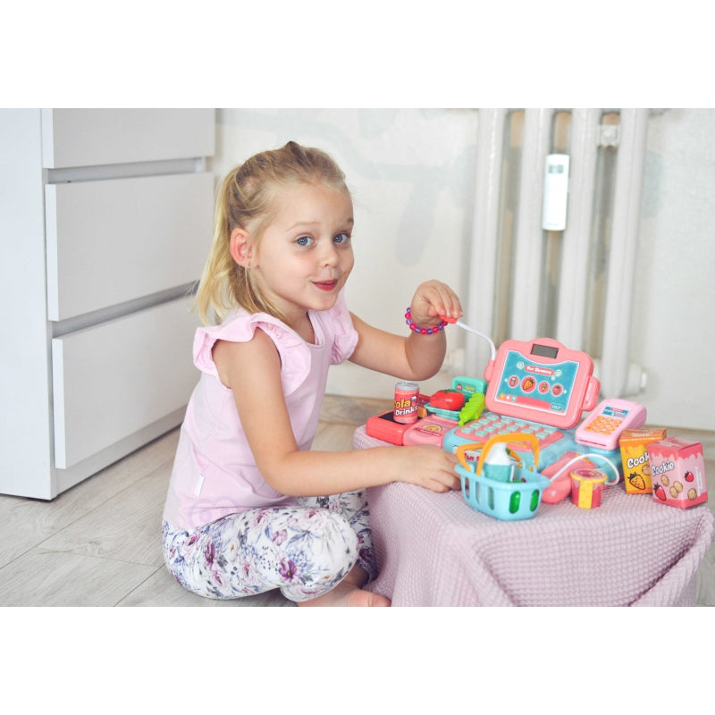 WOOPIE Speelgoedkassa voor Kinderen Incl. Scanner, Weegschaal, Microfoon en 24 Accessoires