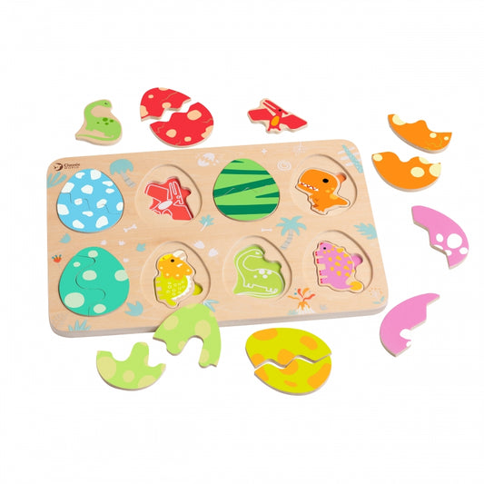 CLASSIC WORLD Dinosaurus Houten Puzzel Eiervorm