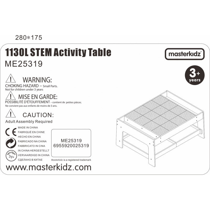 MASTERKIDZ Houten Educatieve Tafel + STEM WALL ACCESSOIRES + 135 Blokken