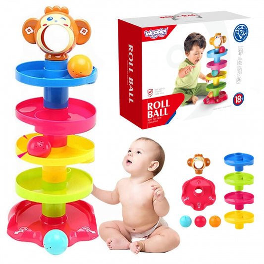 WOOPIE BABY Knikkerbaan Set Spiraal + 3 Ballen