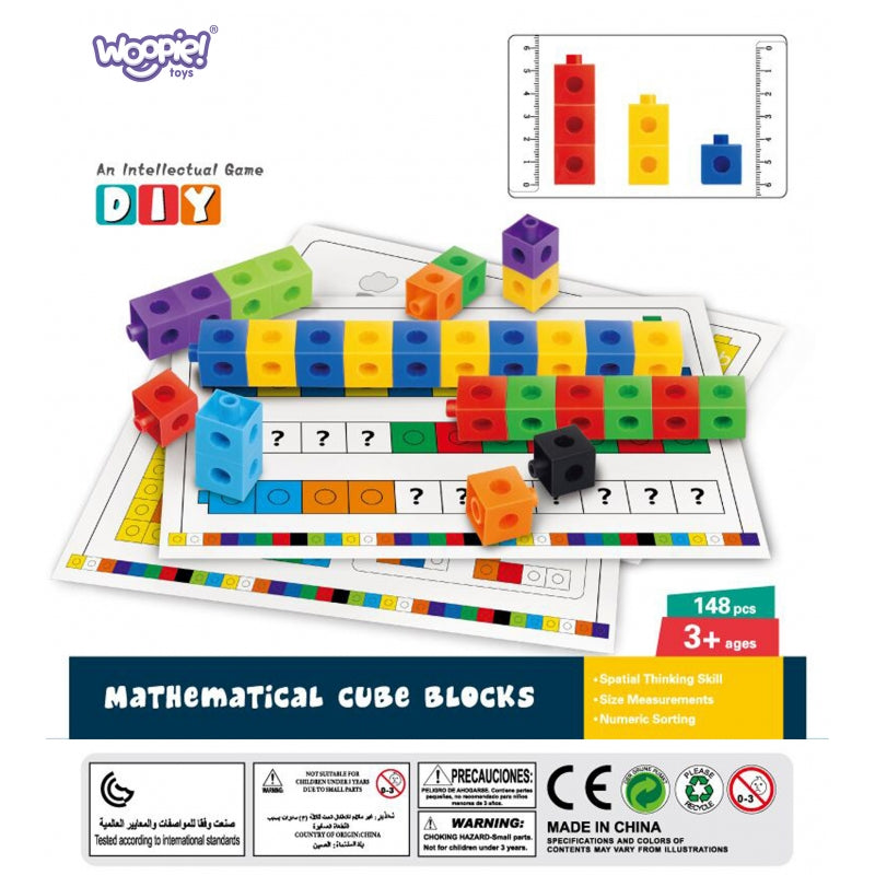 WOOPIE Wiskunde Puzzelspel Constructieblokken + Patronen - 148 stuks