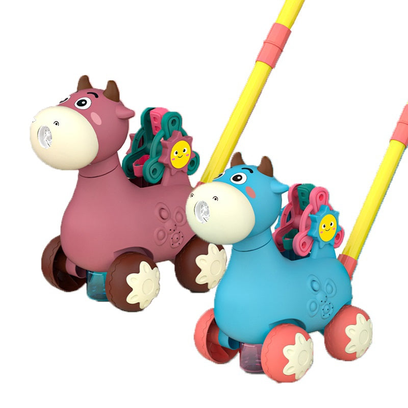 WOOPIE Duwspeeltje Koe met Geluid en Zeepbellen – Blauw
