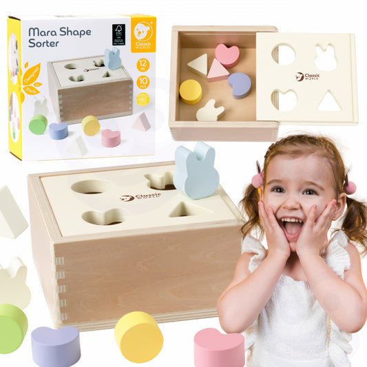 CLASSIC WORLD Houten vormen box voor kinderen - 10 stuks