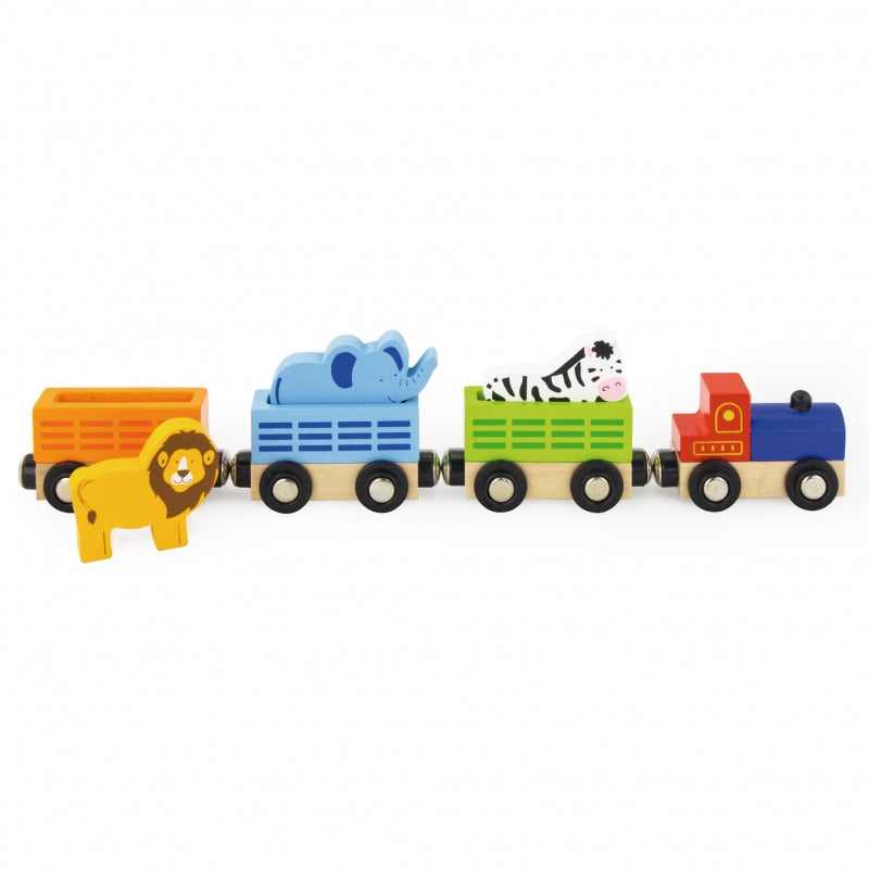 VIGA Houten trein met dieren - Voor treinbaan - Houten Treinwagen -  Treinwagon