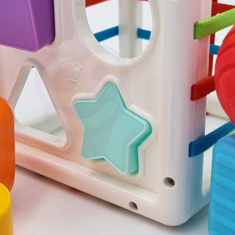 WOOPIE BABY Flexibele Sensorische Kubus – Sorteerspel voor Baby's met Kleurrijke Vormen, 11 stuks