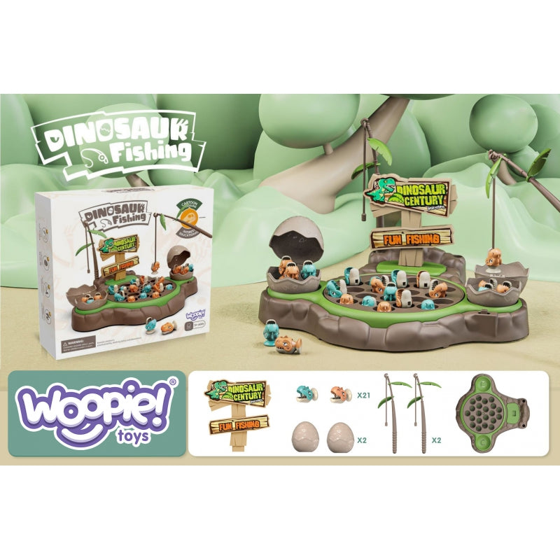 WOOPIE Spel Vissen Vangen van Dinosaurusvisjes met 2 Hengels