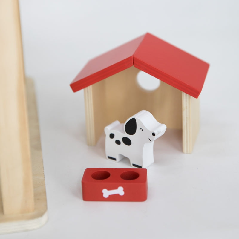 VIGA Houten Poppenhuisset met Poppen en Accessoires