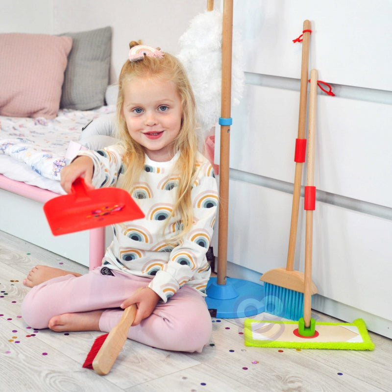 TOOKY TOY Houten Speelgoed Schoonmaak set - Opruimset voor Kinderen 6 stuks