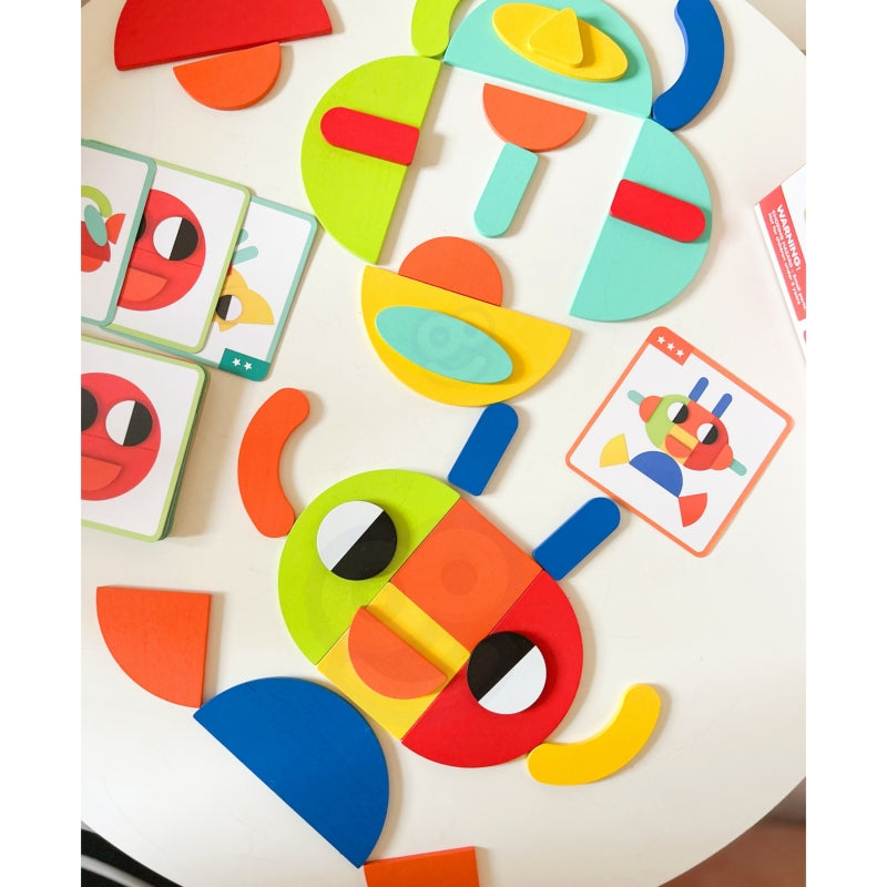 WOOPIE GREEN Houten Montessori Puzzel - 40 Patronen - 55 stuks - FSC-certificaat